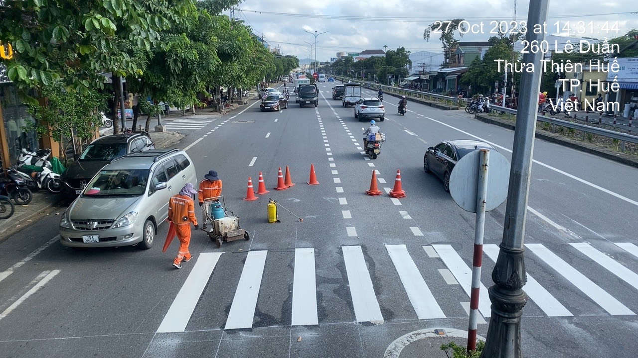 Ảnh tham khảo thi công vạch đường